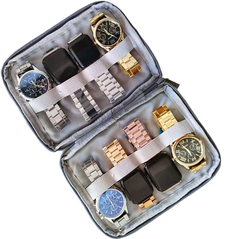 Multifunction 8 slots Travel Watch Organizer Watch Box Case Watch Holder Watchband Storage Case For Apple Watch band Strap Box