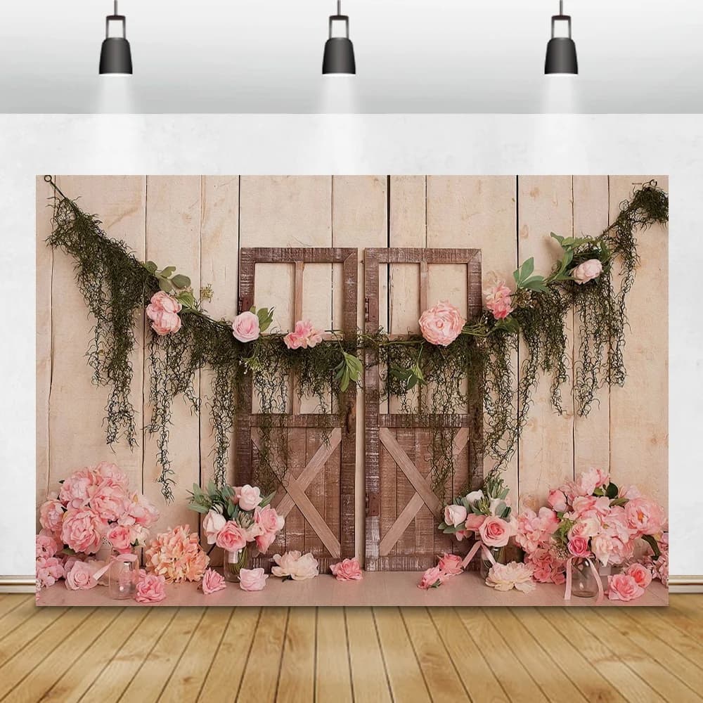 Laeacco Newborn Floral Photography Background Wedding Birthday Baby Shower Portrait Photocall Poster Photo Backdrop Photo Studio