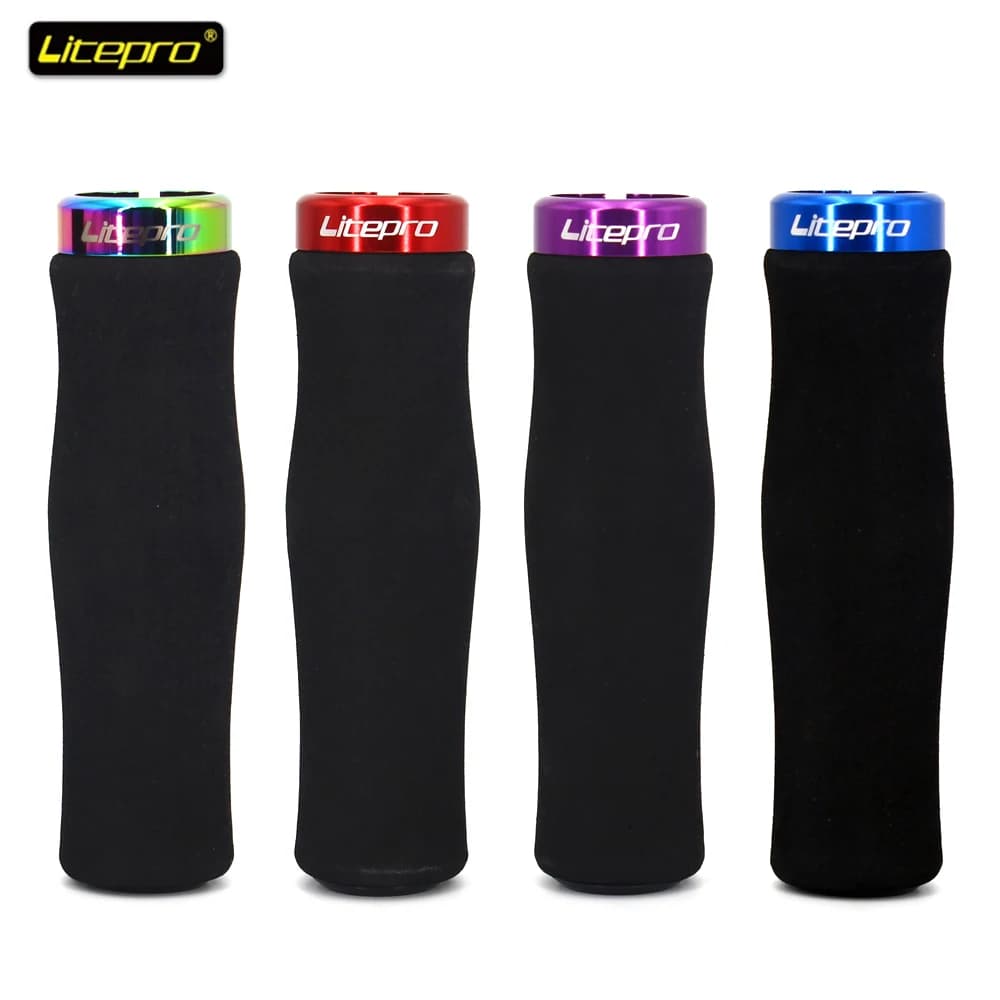 Litepro MTB Mountain Bike Grips Folding Bicycle Handle Grips Handlebar Ultra Light Single Side Locking Sponge Handgrip Bike Part