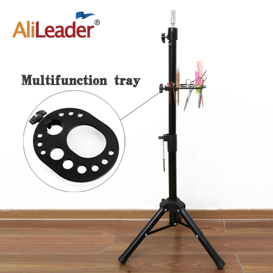 Alileader Cheap Wig Storage For Adjustable Tripod Stand Mannequin Head Wig Stand Professional Making Wig Tools Wig Making Kit