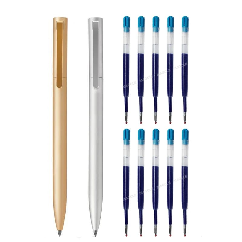 Metal Gel Pen with Refill for Xiaomi Metal Sign Pens 0.5mm Smooth Ink Signing Writing Business Office Pучка Aluminum Alloy Pens