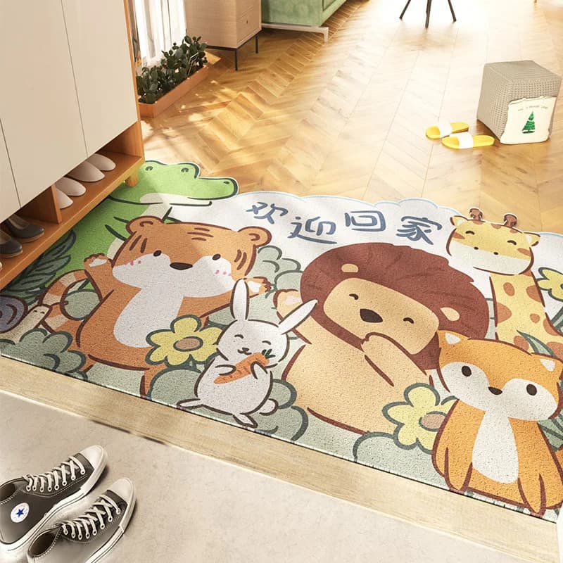 Pvc Entrance Doormats Welcome Carpets Cartoon Animals  Rugs For Home Bathroom Living Room Door Floor Mat Stair Hallway Non-Slip