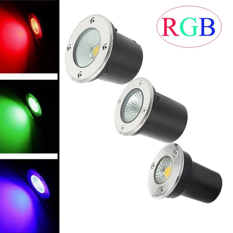 RGB LED COB Underground  3W 5W 10W Garden Lamp Outdoor Waterproof LED Step Lights DC12V LED Deck  Spotlight AC110 220V