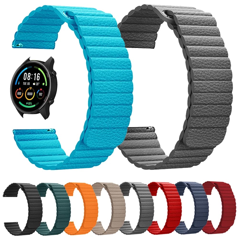 Magnetic Leather Band for Xiaomi Mi Watch Color Strap Bracelet for Xiaomi Smartwatch Color Sports Edition Replacement Watchband