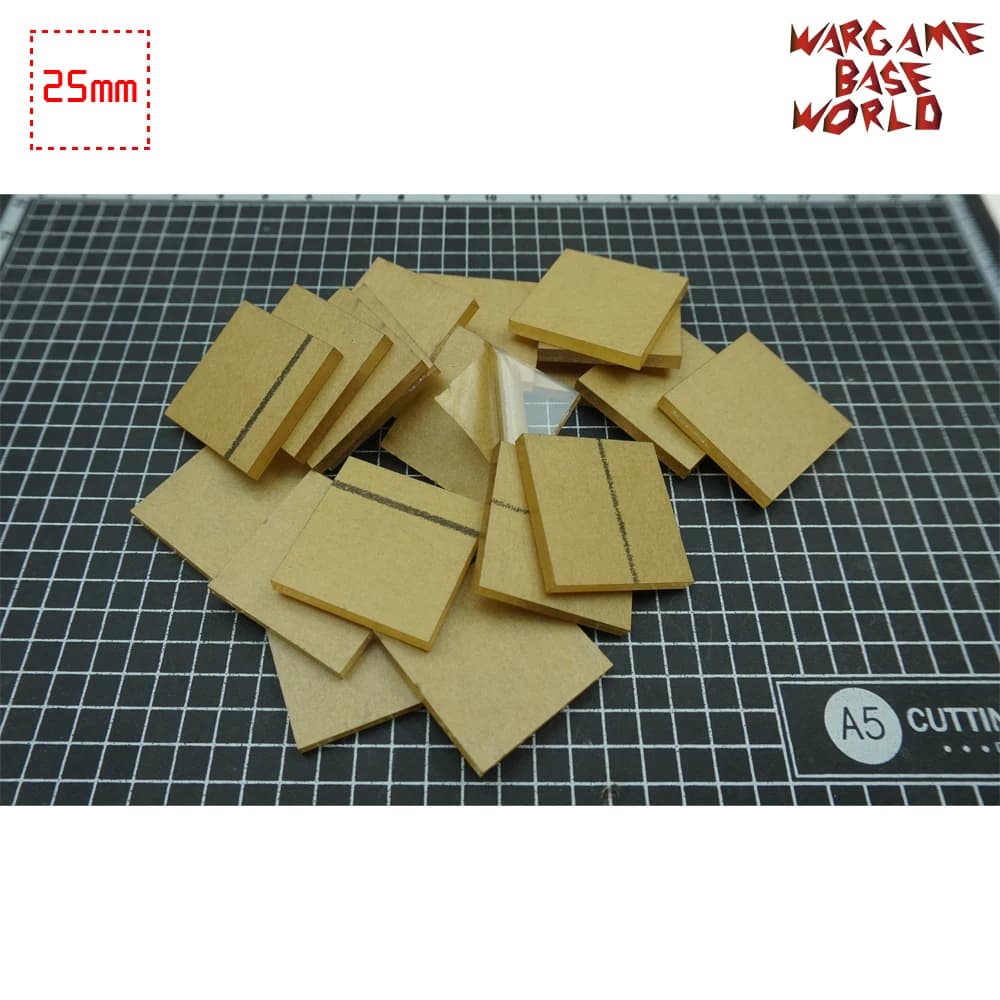 Wargame Base World - TRANSPARENT / CLEAR BASES for Miniatures - square 25mm clear bases