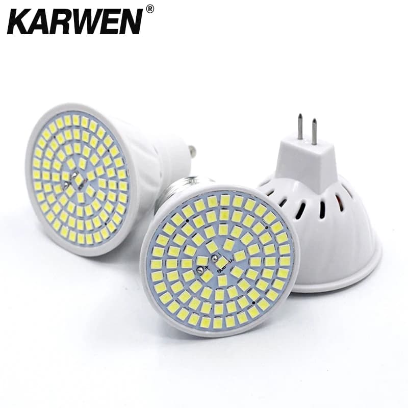 KARWEN  Lampada LED Lamp GU10 MR16 E27 E14 Bombillas LED Bulb 220V 240V Spotlight 48 60 80 LED 2835 SMD Lampara Light