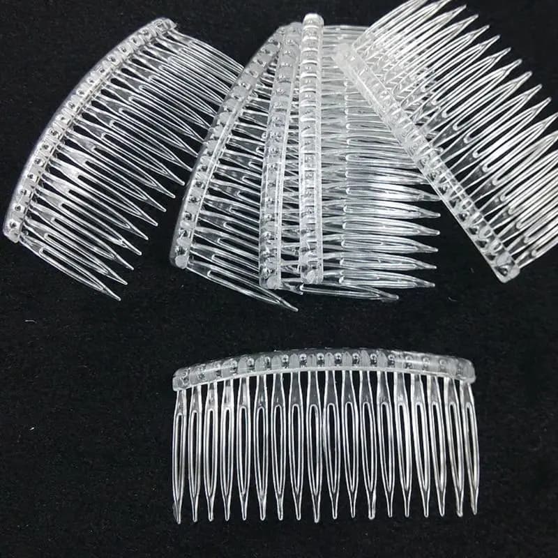 10Pcs/Set Bride Tiara Veil Comb Plastic Black White Transparent Fork Combs Drop Ship