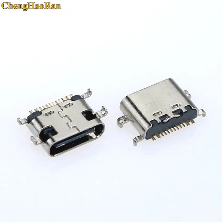 ChengHaoRan 10PCS Charging Connector For Lenovo Tab M10 tb-x605l 12pin Type-C Micro USB C 3.1 female charge port power (in cut)
