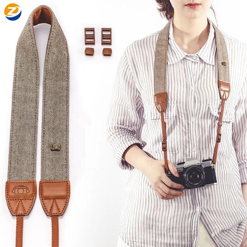 Portable Camera Strap Adjustable Cotton Leather Camera Shoulder Neck Strap Belt For Sony/ Nikon Camera Belt for DSLR Digital SLR