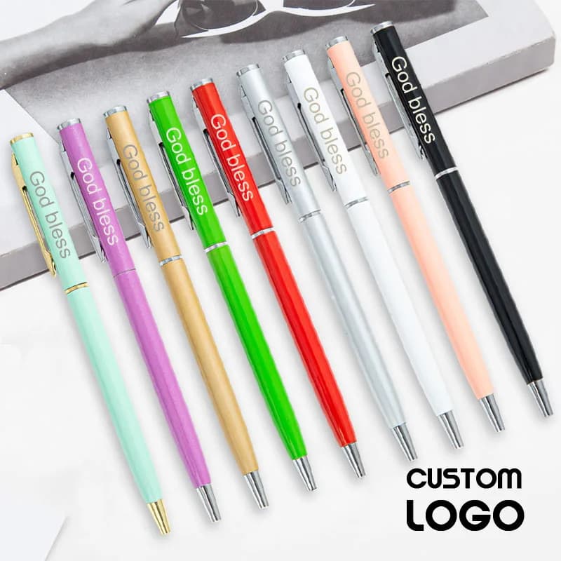 Customized LOGO Fashion Metal Ballpoint Pens School Office Hotel Advertising Ball Gel Pen Promotional Gift Pens Custom Souvenirs