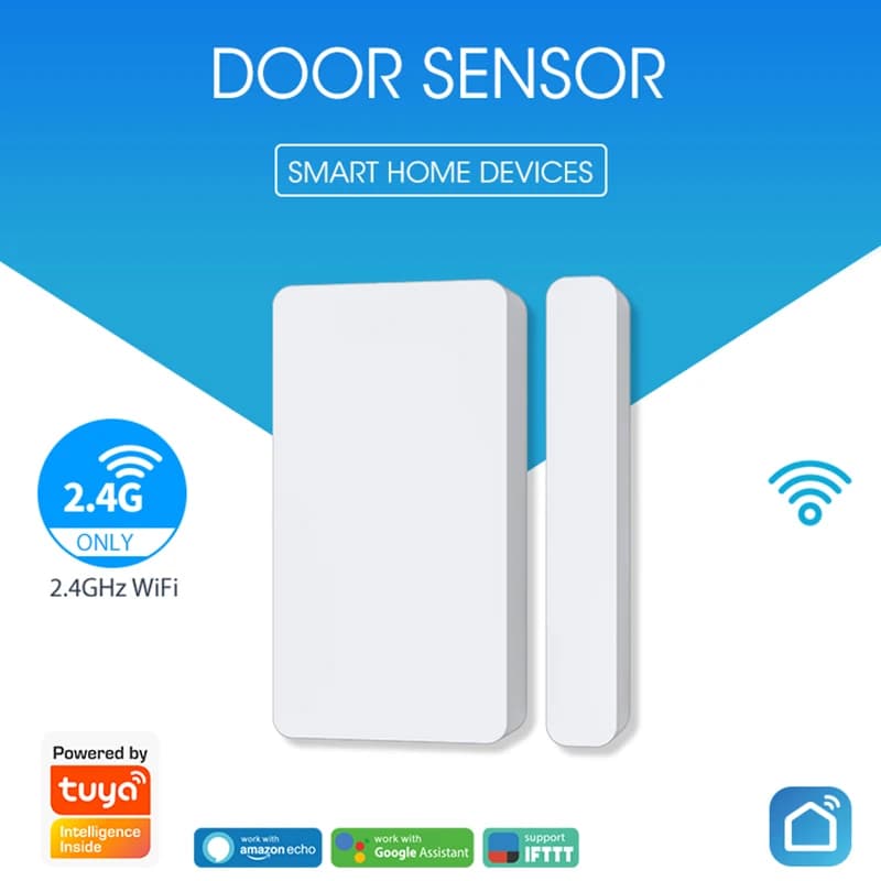 Tuya Wifi Door Sensor Wifi Smart Window Sensor APP Control Gate Detector Smart Home Security Alarm System Alexa Google Assistant