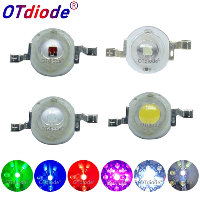 10pcs 1W 3W High Power LED Light-Emitting Diode LEDs Chip SMD Warm White Red Green Blue Yellow For SpotLight Downlight Lamp Bulb
