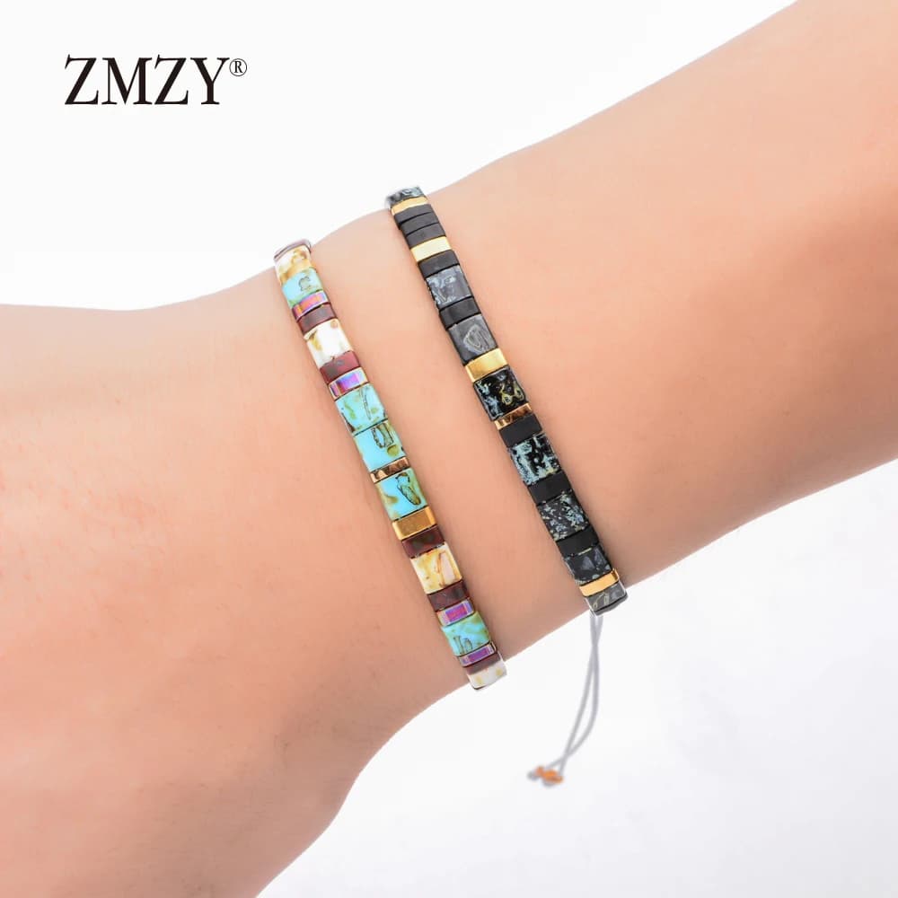 ZMZY Janpan Miyuki Tila Beads Jewelry Bohemian Bracelet Miyuki Bracelets for Women/Men Pulseras Mujer Colorful Rope Adjustable