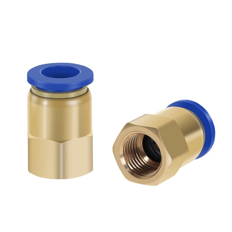 Pneumatic Quick Connector Air Fitting PCF For 4 6 8 10 12mm Hose Tube Pipe To 1/8" 3/8" 1/2" 1/4" BSP Female Thread Brass
