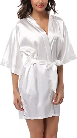 Satin Robe Female Intimate Lingerie Sleepwear Silky Bridal Wedding Gift Casual Kimono Bathrobe Gown Nightgown Sexy Nightwear