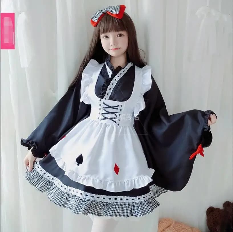 Cosplay Japanese Anime Maid Dress Cos Loli Kawaii Kimono Style Retro Gothic Tea Party Lolita Dress