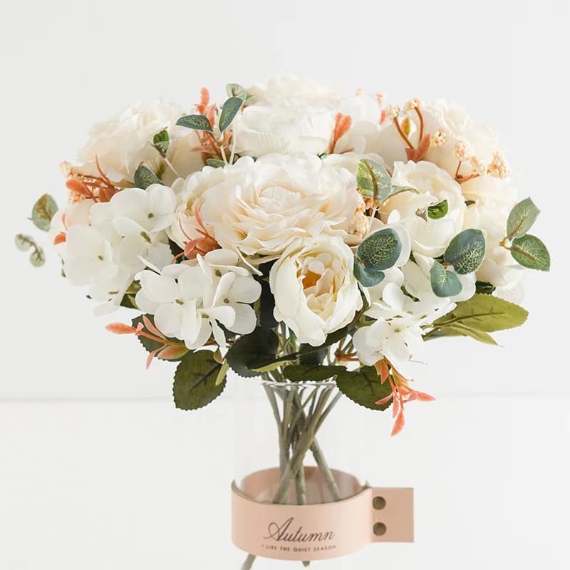 30CM rose Bouquet Silk Peony Artificial Flowers Christmas Decorations for Home Diy Crafts Autumn Decoration Wedding Supplies