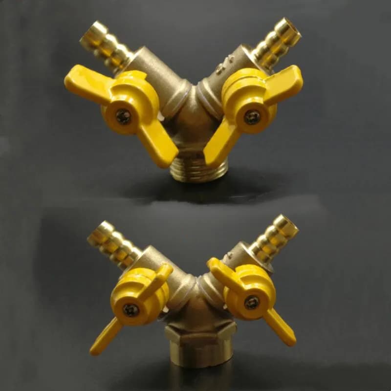 8mm 10mm Hose Barb x 1/2" BSP Male Female Thread Brass 3 Way Ball Valve Pipe Fitting Connector