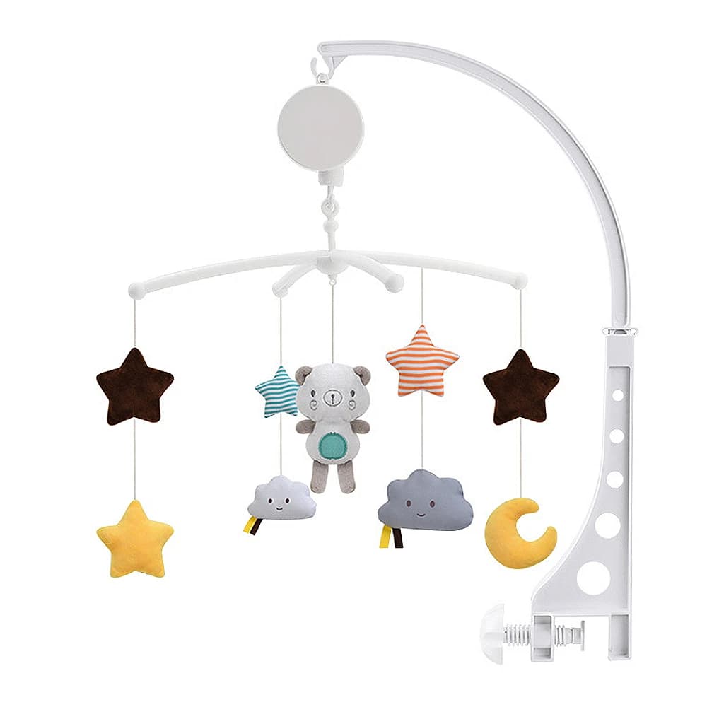 Baby Toys Bed bells Baby Crib Holder Rattles Clockwork Music Box Bed Bell Toy Bear Handmade Mobile Toys For Children