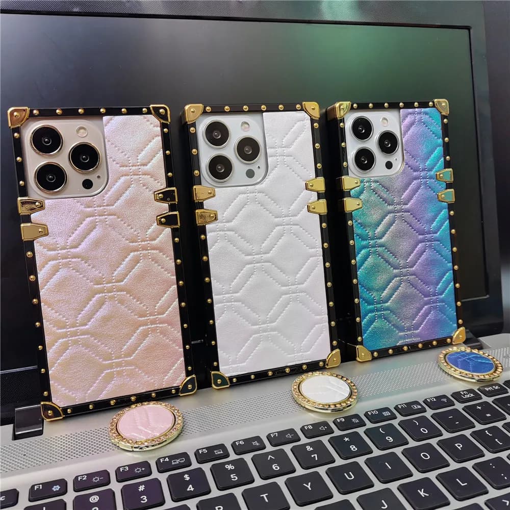 Luxury Leather Plaid Case For iphone 16 PRO MAX 16 Plus 11 12 13 14 PRO MAX Fashion Phone Cover Retro Case For iPhone 15 PRO MAX