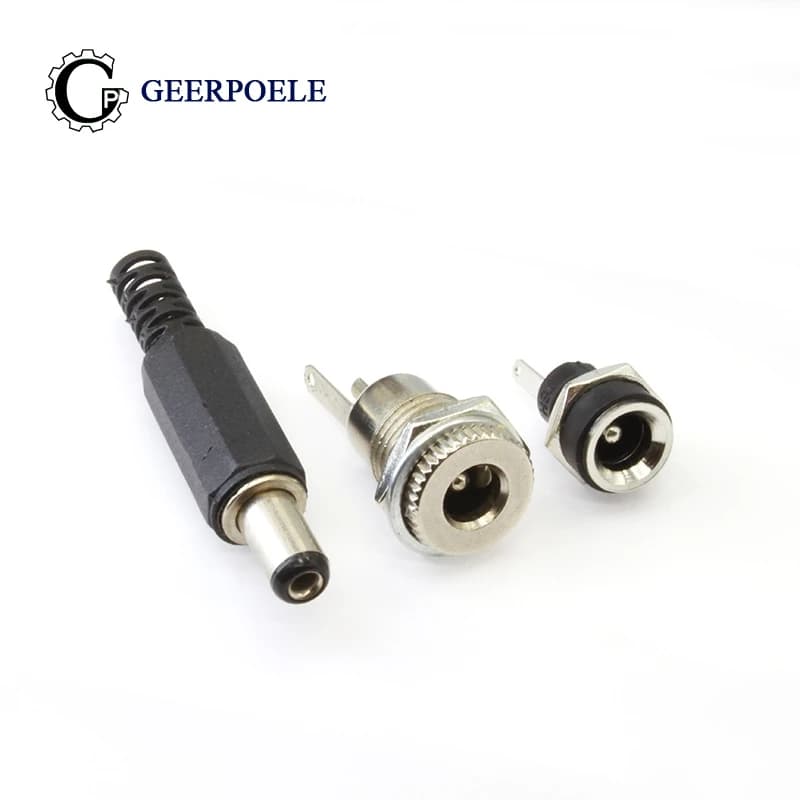 DC 5.5*2.1 5.5*2.5 Connector 30V 5A DC Power Plug Female Interface Mount Socket Jack Plug Wire Terminals Adapter 022B