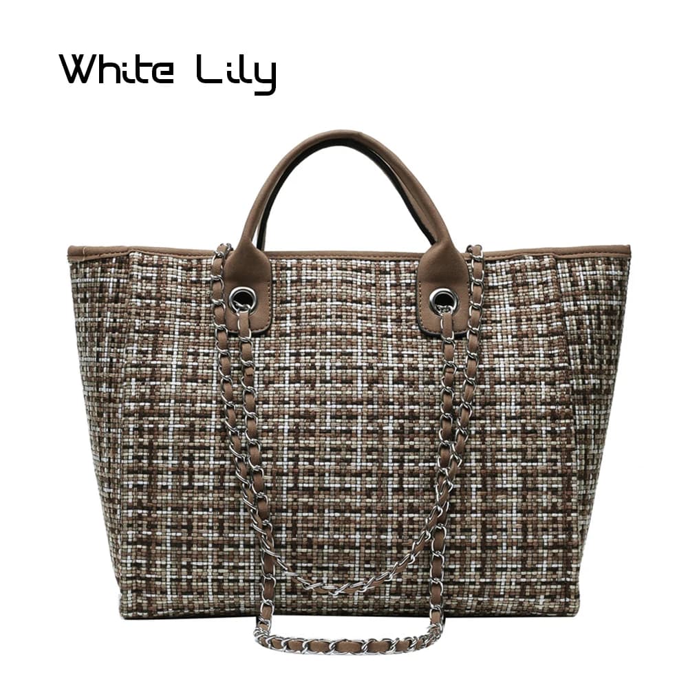 Women Tote Bag Fashion Nylon Large Handbag Chains Shoulder Bags Ladies Big Messenger Bag Shopping Bag