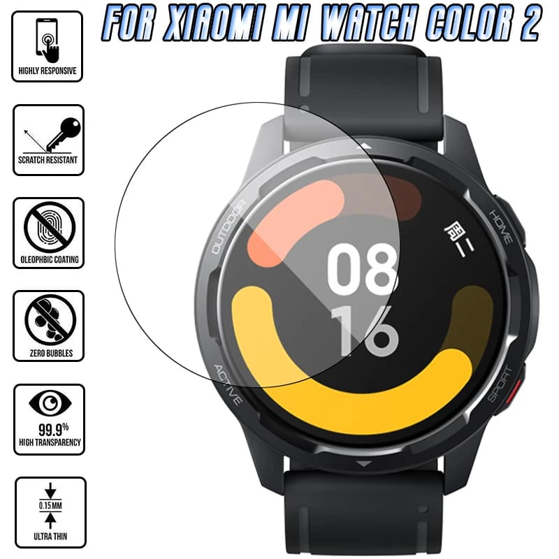 Tempered Glass Film For Xiaomi Mi Watch Color 2 Smartwatch 9H Hardness Cover Scratch Resistant HD Screen Protector Accessories