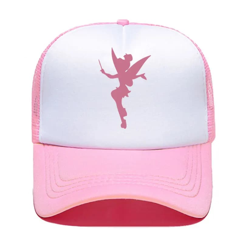 Tinkerbell Fairy Silhouette Cartoon Fairy Baseball Cap Trucker Hat For Women Men Unisex Mesh Adjustable Size Parent-child Hats