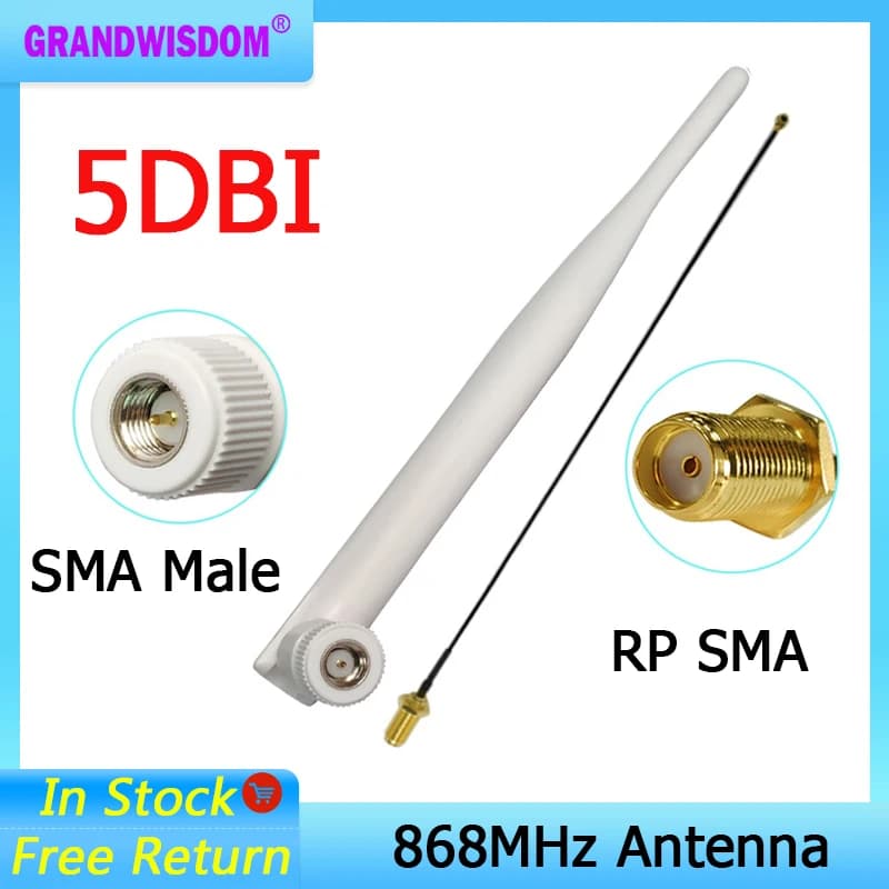 white 868MHz 915MHz Antenna for LORA 5dbi SMA Male Connector 915 868 MHz antenne waterproof 21cm RP-SMA Pigtail Cable