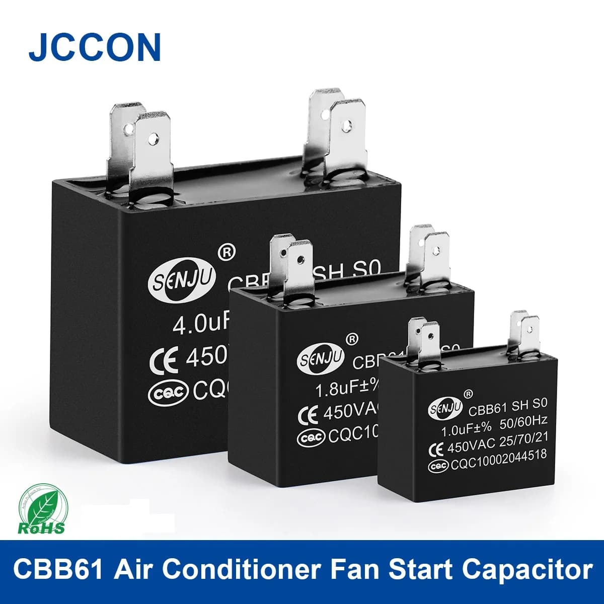 2Pcs CBB61 Air Conditioner External Fan Start Capacitor Motor Run Capacitor 450V 1UF 1.2UF 1.5UF 2UF 2.5UF 3UF 3.5UF 4UF 4.5UF