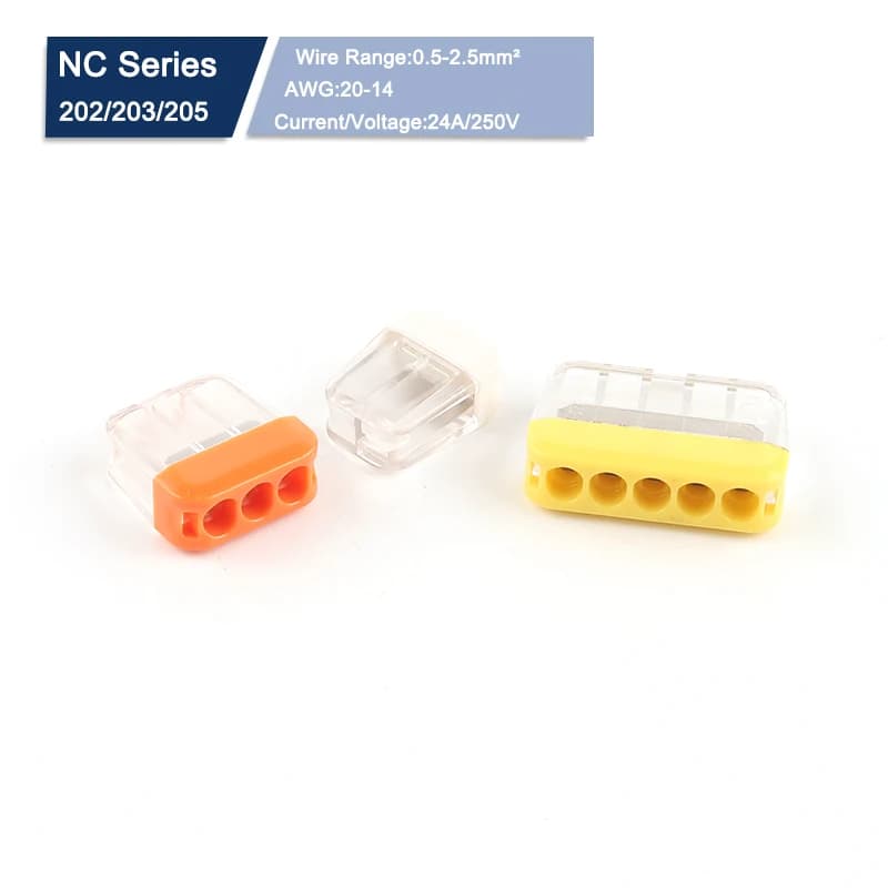 10 PCS Small Fast Wire Splicing Connector 2/3/5 Pin Compact Conductor Push-in Junction Box For Cable Home Light Terminal Block