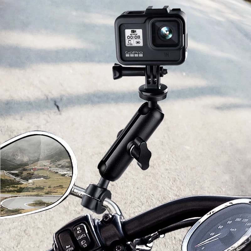 Metal Motorcycle Bicycle Camera Holder Handlebar Mirror Mount Bike Bracket for GoPro Hero DJI Phone Action Camera Accessories