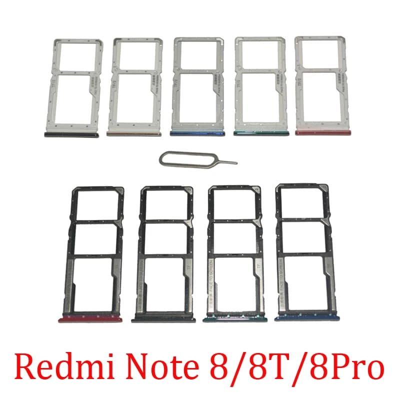 Phone SIM SD Card Trays For Xiaomi Redmi Note 8 Por 8T Phone SIM Chip Card Slot Holder Drawer Part For Redmi 8T 8 Pro