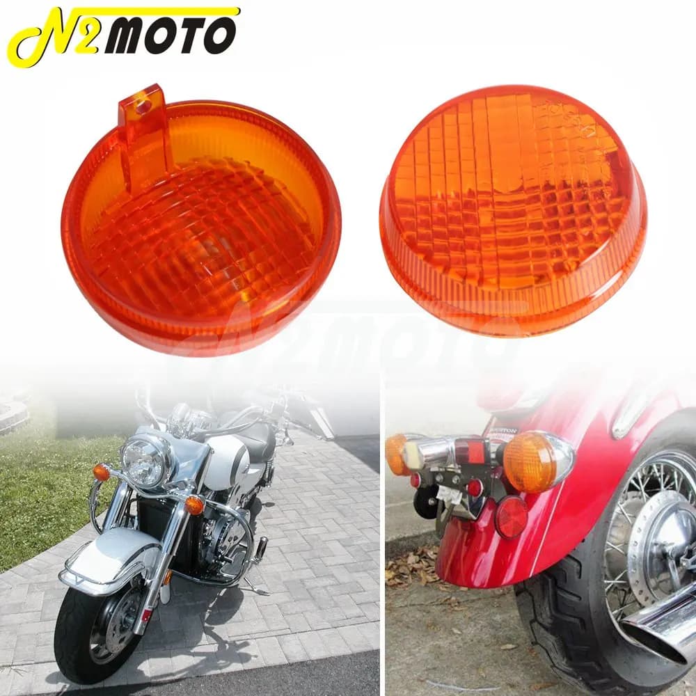 Motorcycle Orange Turn Signal Lens Shell Inidcator Light Cover For Honda Cruisers Shadow Kawasaki Vulcan 2000 1600 Classic Nomad