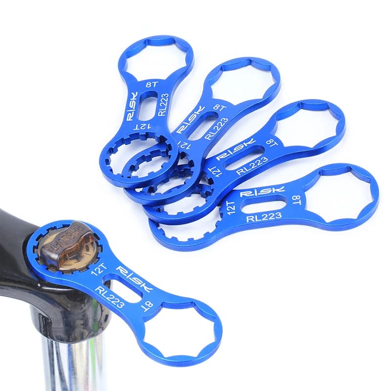 Risk MTB Bike Fork Shoulder Wrench Bicycle Front Fork Repair Tools For Suntour XCR XCT XCM RST 8/12T Front Fork Removal Tool