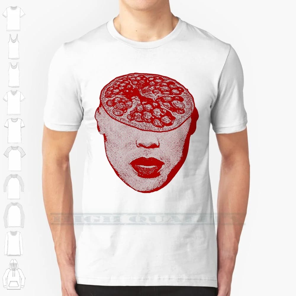 Pome-Ed ( Pomegranate ) 100% Cotton T Shirt Orange Lemon Grapefruit Tangerine Salad Fresh Cute Beautiful Woman Head Graphic