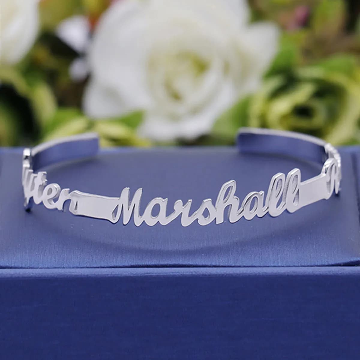 3UMeter Custom Name Bracelet Personalized Custom Cuff Bangles Name Women Men Rose Gold Stainless Steel Adjustable Jewelry Gifts