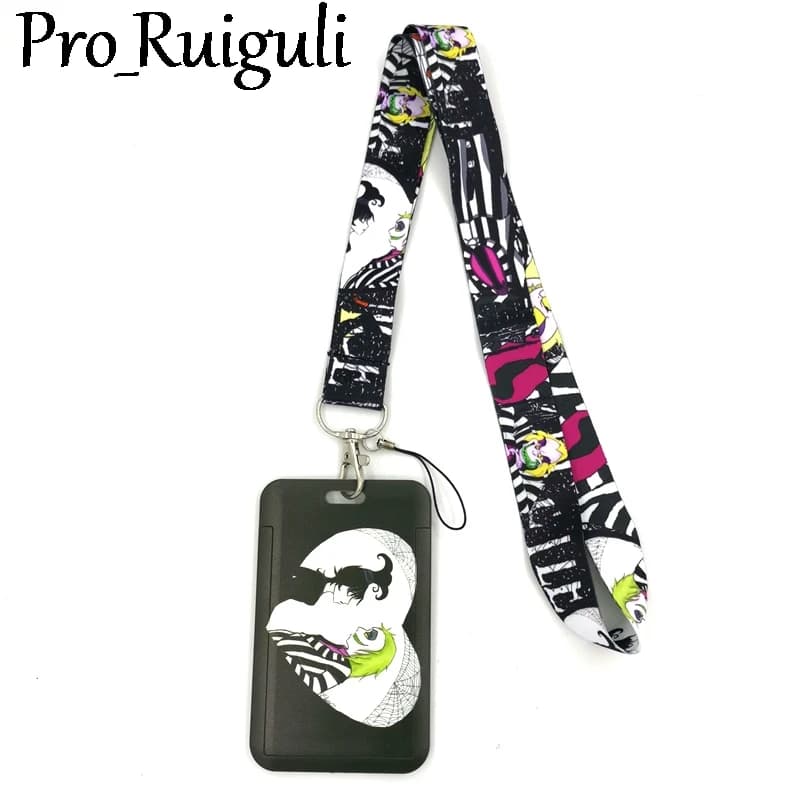 Tim Burton Movie Snake Creative Lanyard Card Holder Student Hanging Neck Phone Lanyard Badge Subway Access Holder Accessories