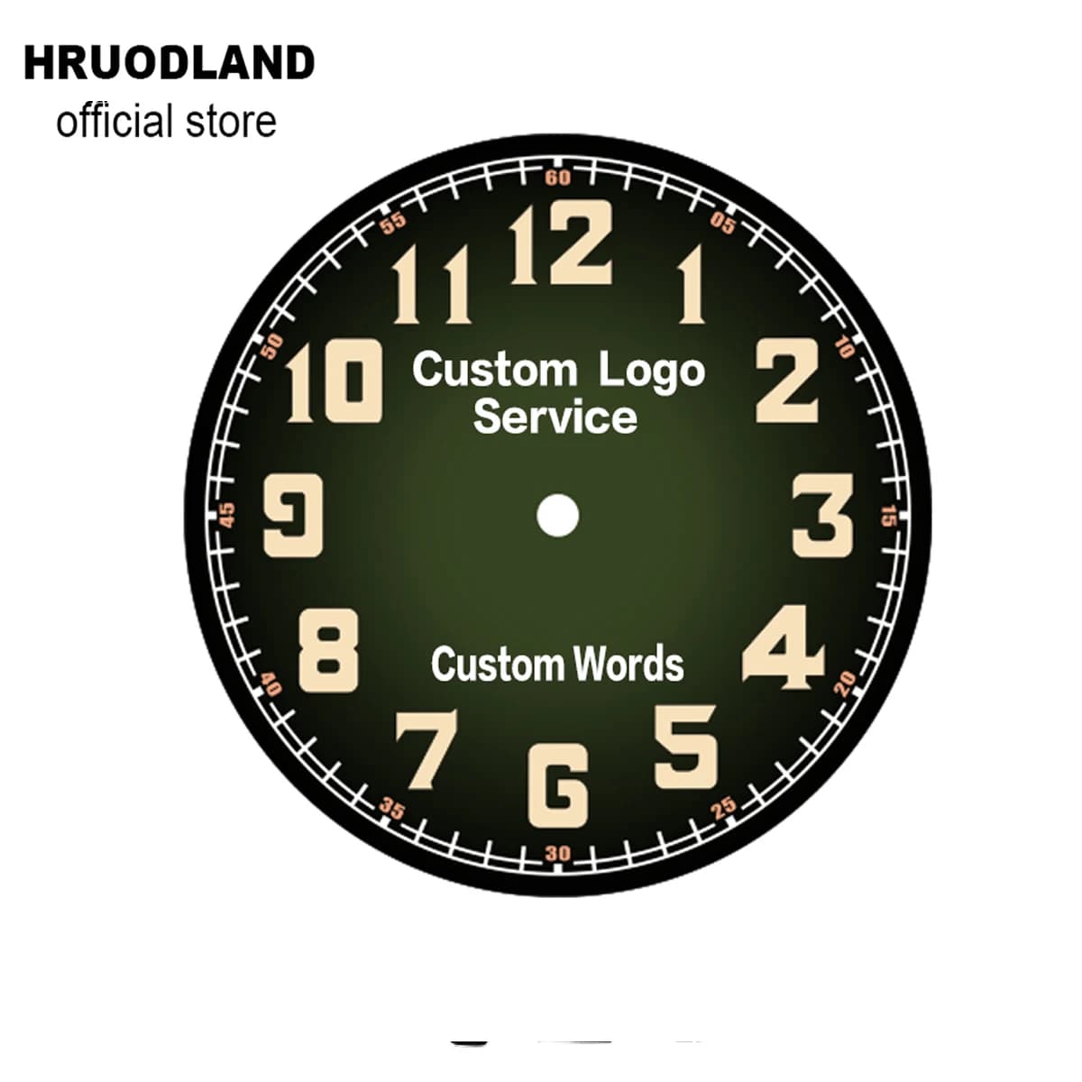 Hruodland Custom Watch Logo Customize Dial Service Text Motto Anniversary Word Art Birthday Etc Service Fee OEM ODM Watches Men