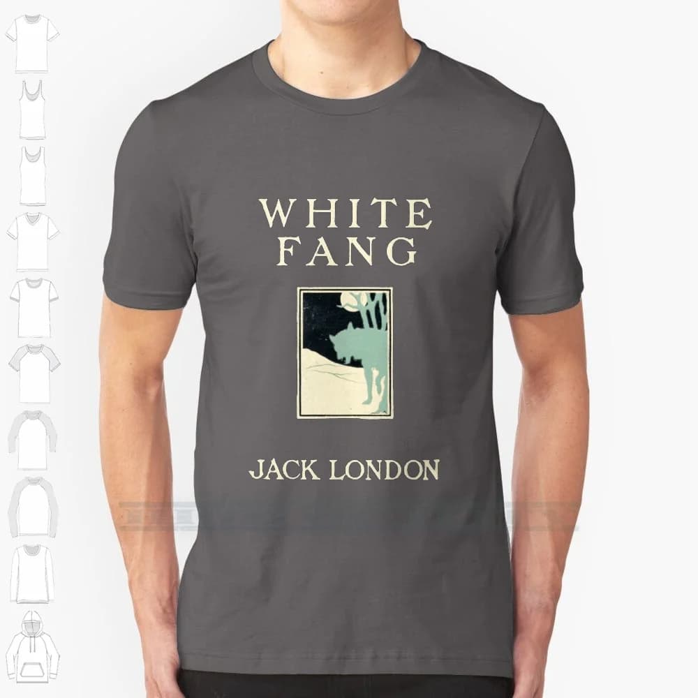 White Fang Jack London First Edition Cover 100% Cotton T Shirt White Fang Jack London First Edition Cover Book English