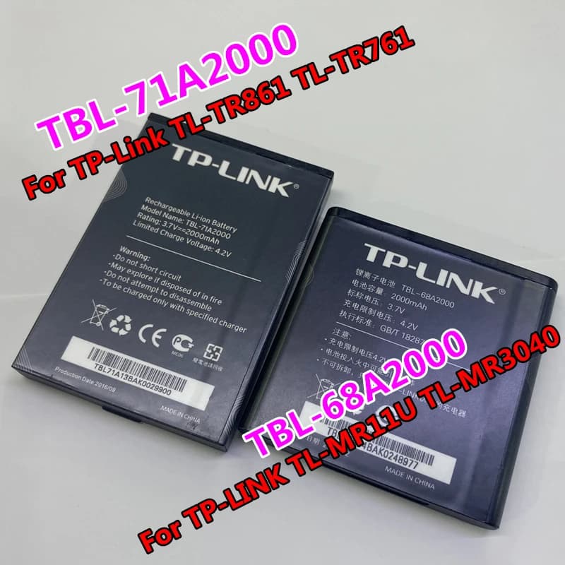 Original 2000mAh Battery for TP-LINK M5350 TL-TR861 TL-TR761 M7300 2000L 4G / TL-MR11U TL-MR3040 Wifi Batteries