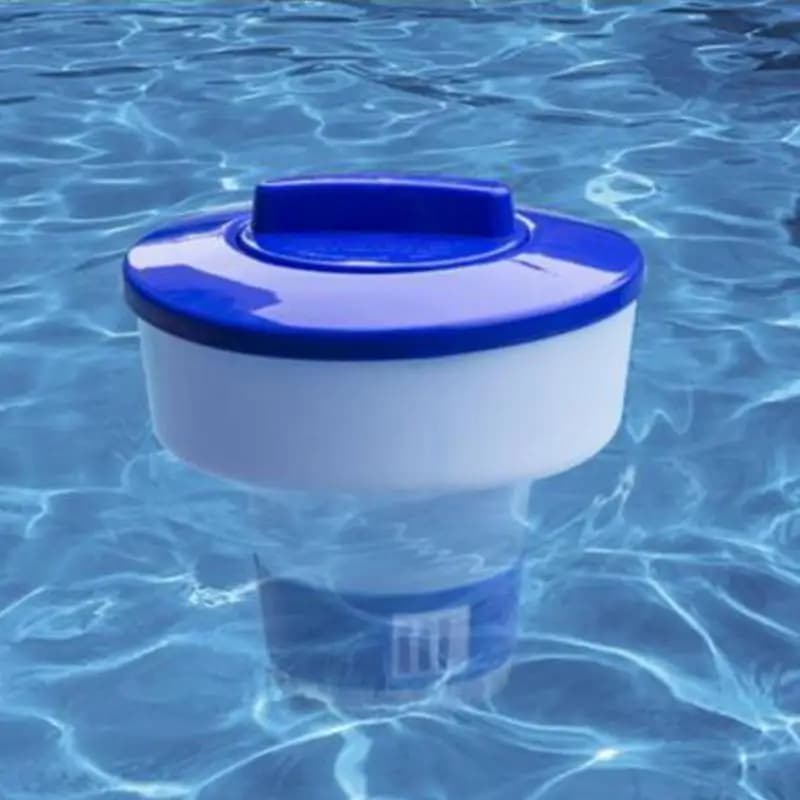 5 inch Deluxe Large Blue and White Floating Swimming Pool Spa Chlorine Dispenser with an adjustable chlorine output vent