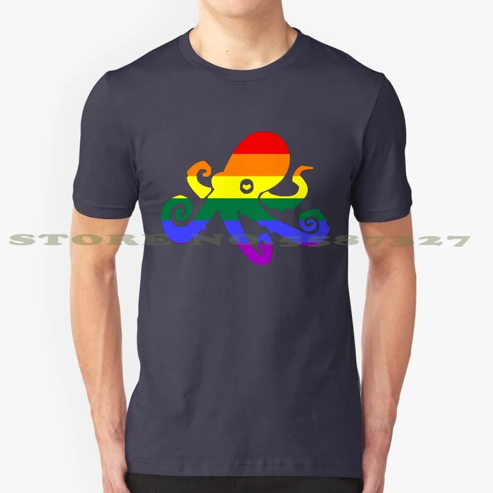 Rainbow Octopus 100% Pure Cotton T-Shirt Capricorn Pisces Saggitarius Scorpio Aquarius Leo Gemini Zodiac Sign Libra Aries Virgo
