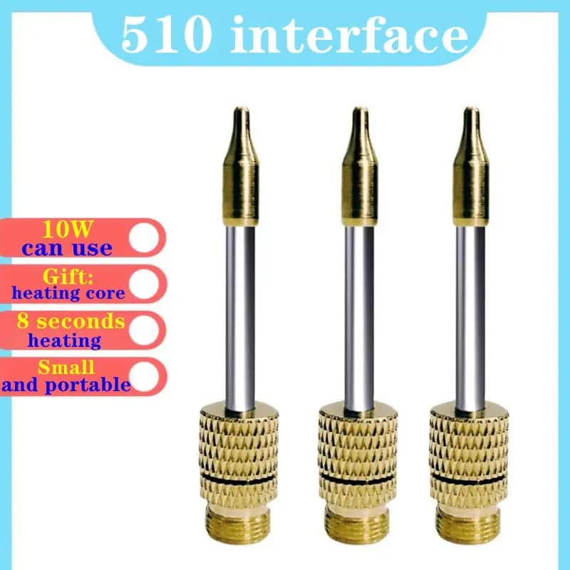 8-15W soldering iron tip, universal for USB wireless charging soldering iron tip, 510 thread interface, free spare heating core