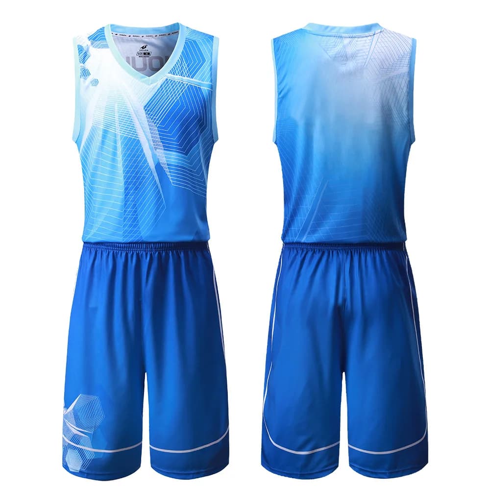 Sublimation Printing Basketball Clothing Basketball Uniform Jersey Short Blue White Any Color Custom Jerseys