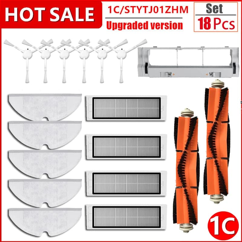 Hepa Filter Main Side Brush Mop Cloth for Xiaomi Mijia 1C / STYTJ01ZHM T1 Robotic Vacuum Cleaner Accessories