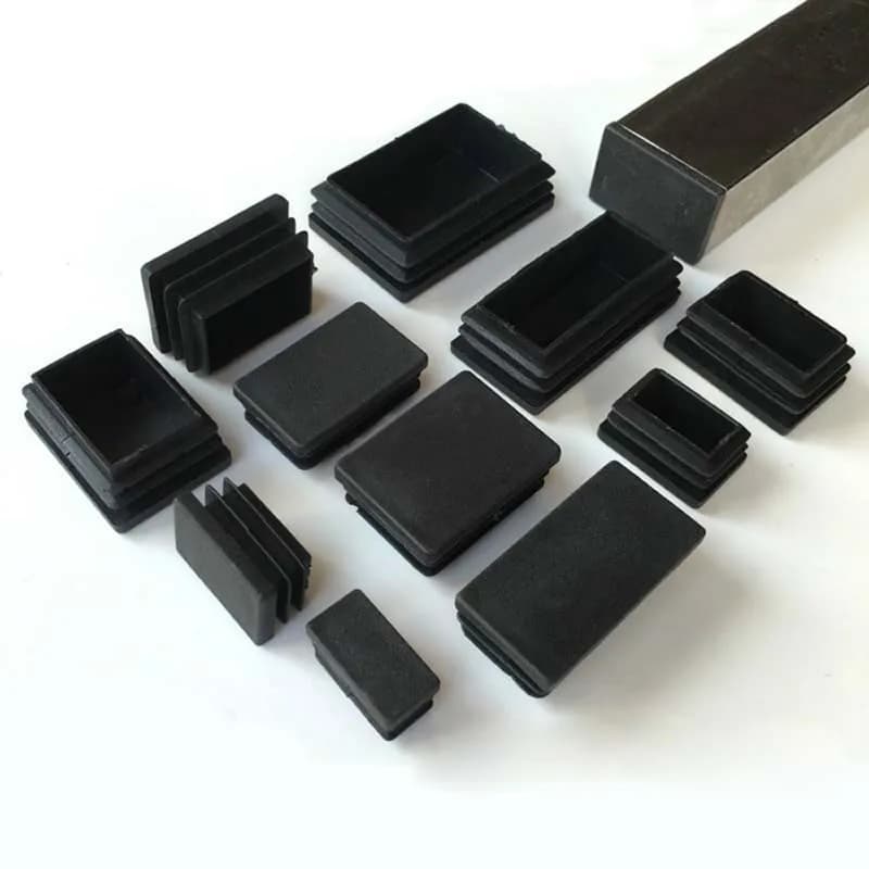 2/4/10PCS Square Rectangle Plastic Black Blanking End Cap Caps Tube Pipe Insert Plug Bung DIY Tools 10x10mm ~ 120x120mm