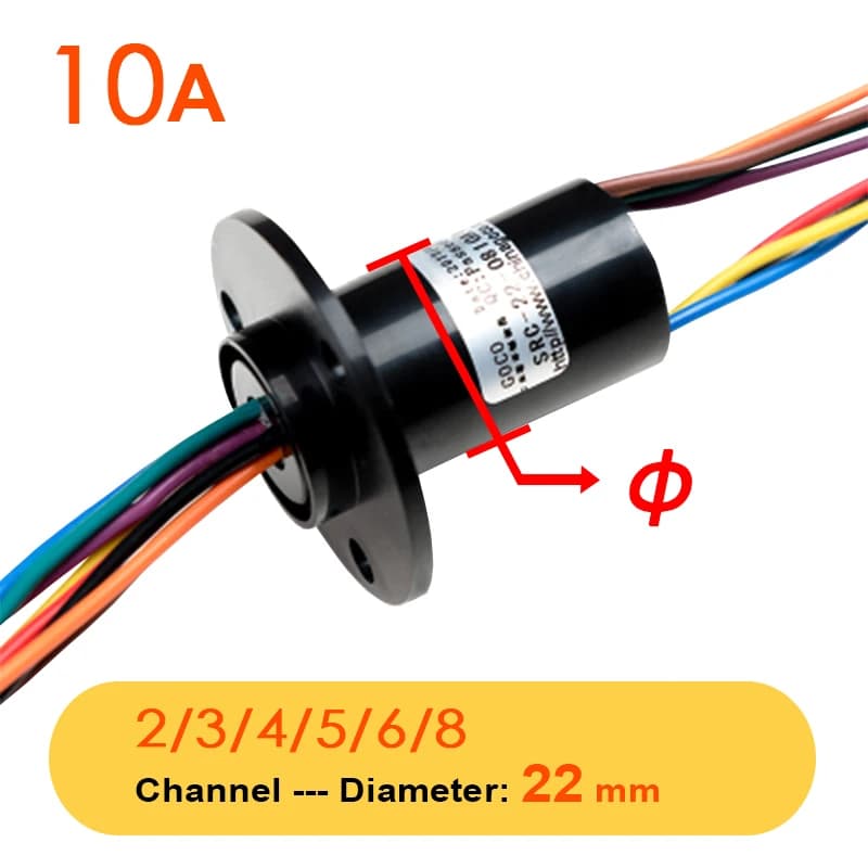 Wind Power Slip Ring 2/3/4/5/6/8  Channel 5/10/15/30/60A Rotate Dining Table Slipring Electric Collector Ring Joint SRC-22-0330A