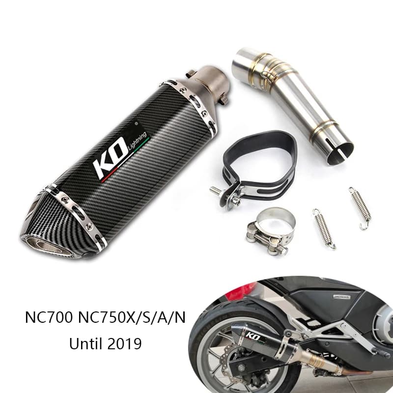 Slip-on Exhaust Set for Honda NC750X/A/S/N NC700 Motorcycle Mid Link Pipe 51mm Mufflers Removable DB Killer Escape Reserve Cat