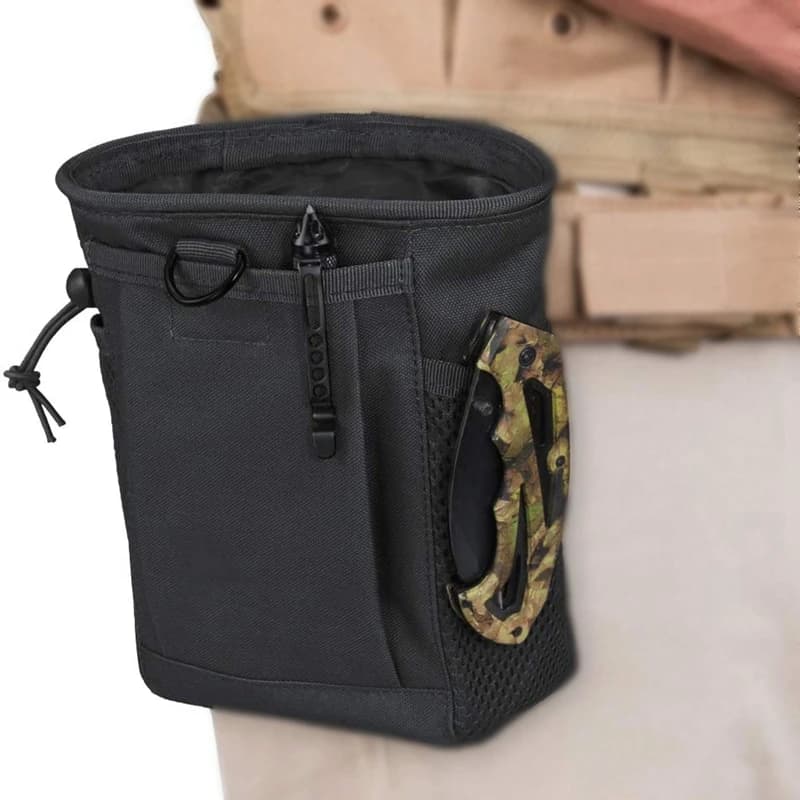 Tactical Molle Drawstring Magazine Dump Pouch Adjustable Utility Belt Fanny Hip Holster Bag Outdoor Ammo Storage Pack